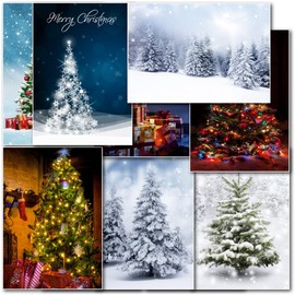 doodlecards Pack of 20 Mixed Christmas Tree Standard Size Premium Christmas Cards