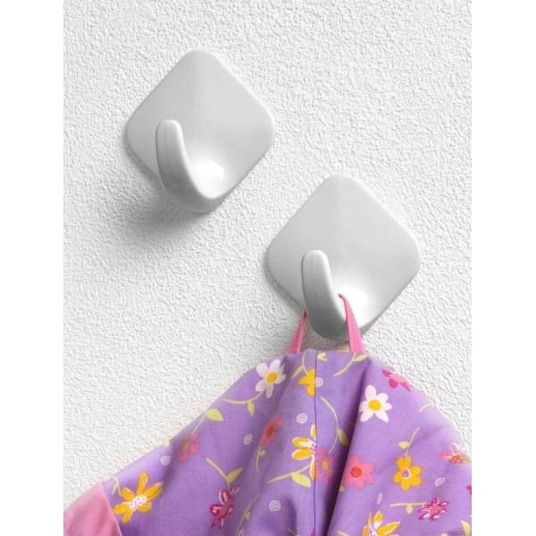 SPECTRUM Adhesive Single Diamond Hook Wall Mount - White -