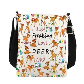 Hirsch-Umhängetasche, Hirschliebhaber, Geschenke, Cartoon-Fans, Geschenke "I Just Freaking Love Deers Ok Deer Animal Cell Phone Purse Sling Bag
