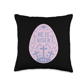 He is Risen Easter Egg - Jesus Christ Resurrection Throw Pillow