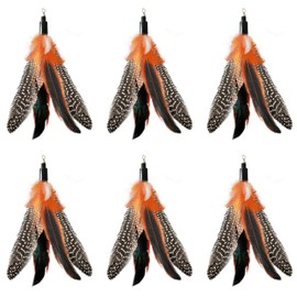 Highland Farms Select Handmade Natural Feather Cat Toy Dah Bird Refills - Interactive Cat and Kitten Toy - 6 Pack