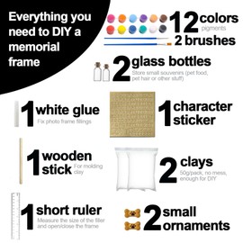 IEhotti Pet Paw Print Kit, Dog or Cat Memorial Paw Print Imprint Kit with Various Accessories, No-Mess Clay, Premium Wooden Picture Frame, Perfect DIY Pet Memorial Gifts for Pet Lovers, Black