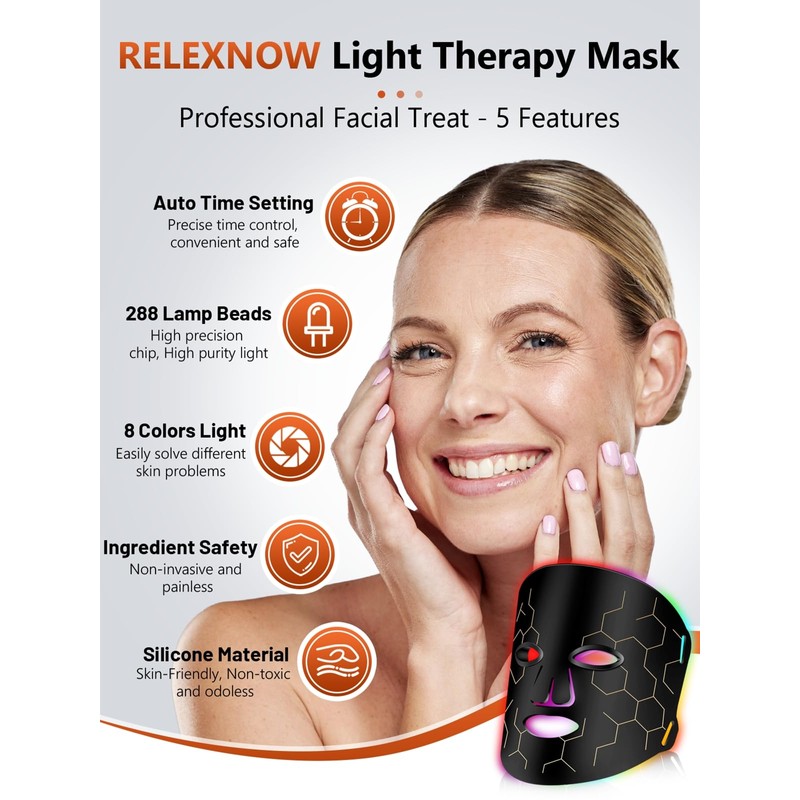 Red Light Therapy for Face, 7-1 Colors Portable Led Face