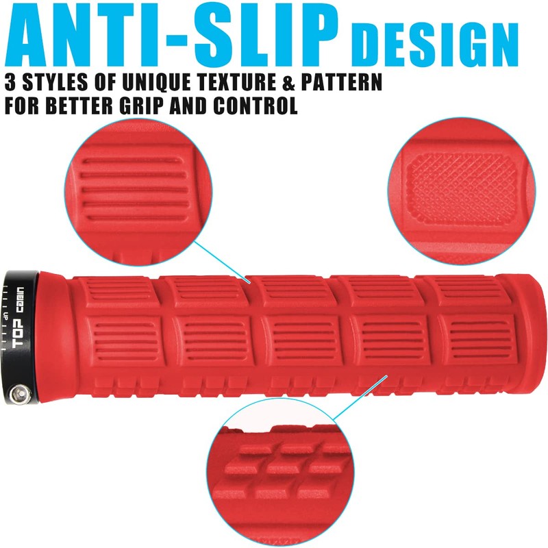 TOPCABIN Bike Grips Double Lock on Locking Bicycle Handlebar Grips
