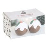 Christmas Pudding Salt and Pepper Shakers - Festive Ceramic Holiday
