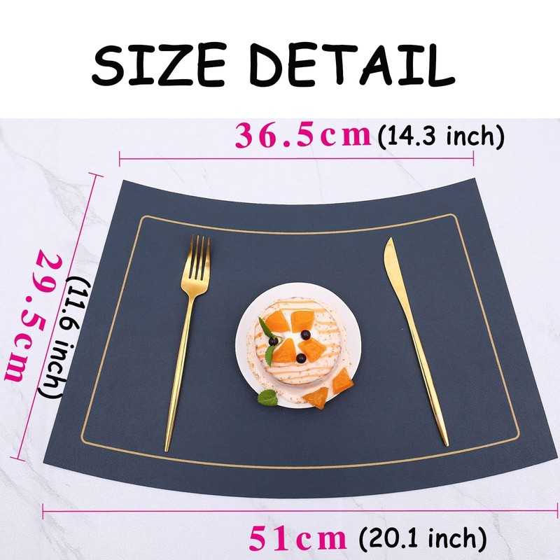 LQICAI Placemats Set of 6 Round Table Place Mats Washable