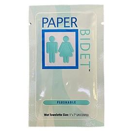 Paper Bidet -- Body Wipe Company - Biodegradable, Unscented, & Flushable Eco-Friendly Bathroom Wipes - 24 Individual Packs