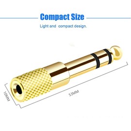 OOYES 2PCS Mini Jack to Jack Adapter, Headphone Jack Adapter, 3.5mm to 6.35mm Audio Jack, Audio Adaptor 1/8 to 1/4 Inch Plug Stereo Aux Converter For Headphones,Speakers, Home Audio Euipments