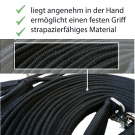 Double Lunge Horse Double Lunge Ideal for Floor Work, Horses Lunging Line for Gymnastication, Length 16 m (1 x Double Lunge Black)