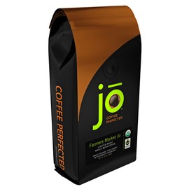 FARMERS MARKET JO: 12 oz, Organic Whole Bean Coffee, Lighter Roast, 100% USDA Certified Organic, Fair Trade Certified, Kosher, Soft Velvet Feel, 100% Arabica Specialty Coffee, Non-GMO, Gluten Free
