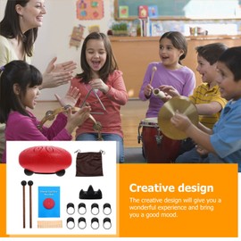 Vaguelly 1 Set 6 Inch Ethereal Drum Instruments for Kids Drumsticks for Kids Music Instruments for Adults Flower Tongue Drum Steel Tongue Drum Ethereal Musical Drum Adult Kids Playing Drum
