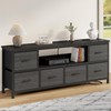 Lulive TV Stand for Bedroom, LED Rustic Brown Dresser for