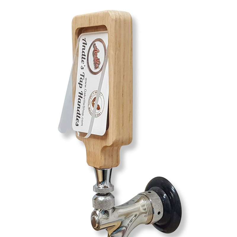 Beer Tap Handle with Removable Clear Cover Plate Label. Made