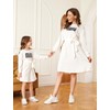 PATPAT Mother Daughter Dress Set Plain Letter Print, Partner Look