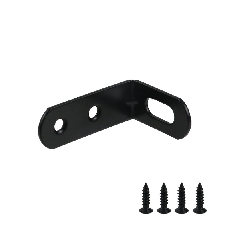 MY MIRONEY 8PCS Black Slotted L Brackets Hardware Adjustable Slotted