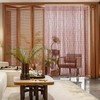 Handmade Bamboo Beaded Curtains for Doorways, 65 Strands 35.5x78.7inch Natural