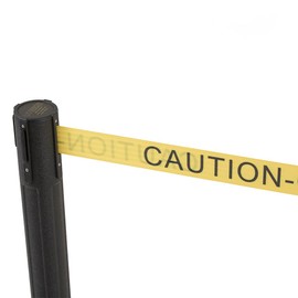 US Weight Sentry Stanchion with 6.5 Foot Retractable Belt – Easy Connect Assembly Requires No Tools (2-Pack) - Caution