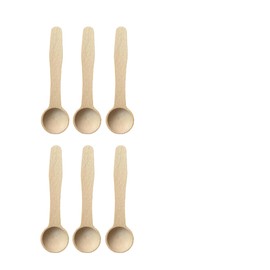 6 x Mini Wooden Spoons with Long Handle Small for Spice Jars Honey Sugar Kitchen Tea Coffee Spices