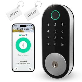 Built-in WiFi Fingerprint Smart Deadbolt with Keypad – Keyless Entry Lock for Home, Airbnb, Rental, Kids/Seniors, Remote App Access, Auto Lock, DIY Setup (No Gateway Needed), Alexa & Google Compatible