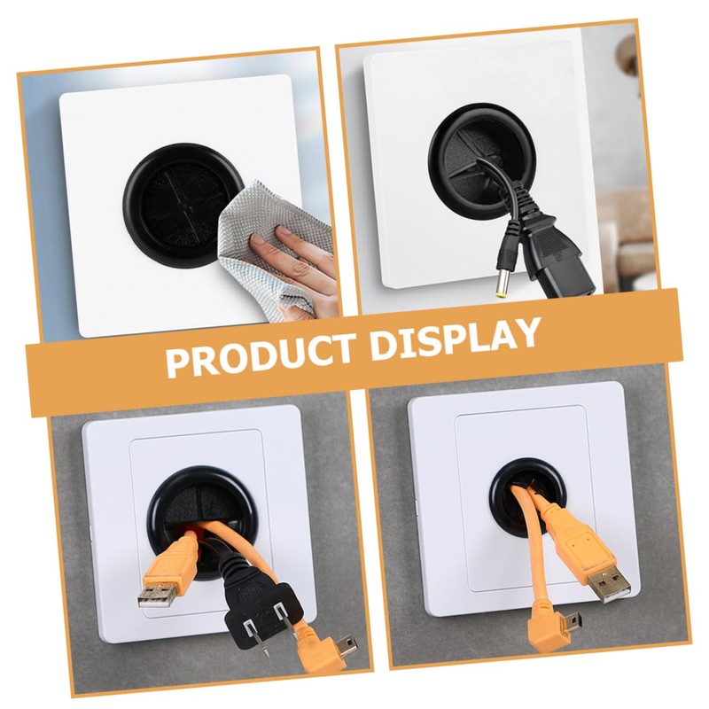 jojofuny 10pcs Cable Pass Through Wall Plate with Pad Wall