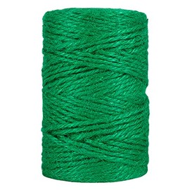 328 Feet 3mm Thick Natural Jute Twine, 3Ply Heavy Duty Industrial Packing Materials String Garden Twine for Arts, Crafts and Gift Wrapping (Green)