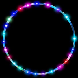 Aro LED para bailar ejercicio físico para niños y adultos, luz estroboscópica que cambia de color automático, 36 pulgadas (2 pilas AA, no incluidas)