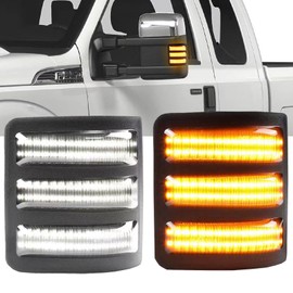 KIYDAOT Sequential Side Mirror Marker Turn Signal Light Running Lamp DRL Replacement for For’d F250 F350 F450 F550 Super Duty Dual-Function Dynamic Turn Signals & Running Lamp