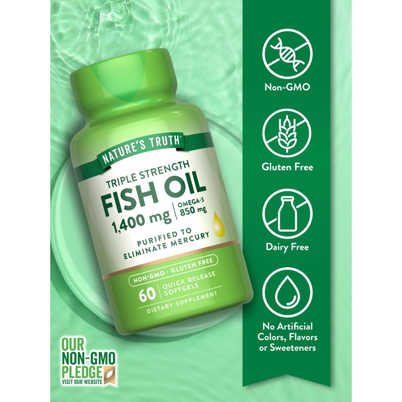 Nature's Truth Triple Strength Fish Oil Softgels | 1400 mg