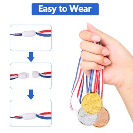 Fowecelt Medaillen Kindergeburtstag Kinder Gewinner - 24 Stücke Medaillen Kinder für Mini-Olympiade, Medaillen Fussball Kinder für Schulpreise, Goldmedaille für Kinder und Erwachsene