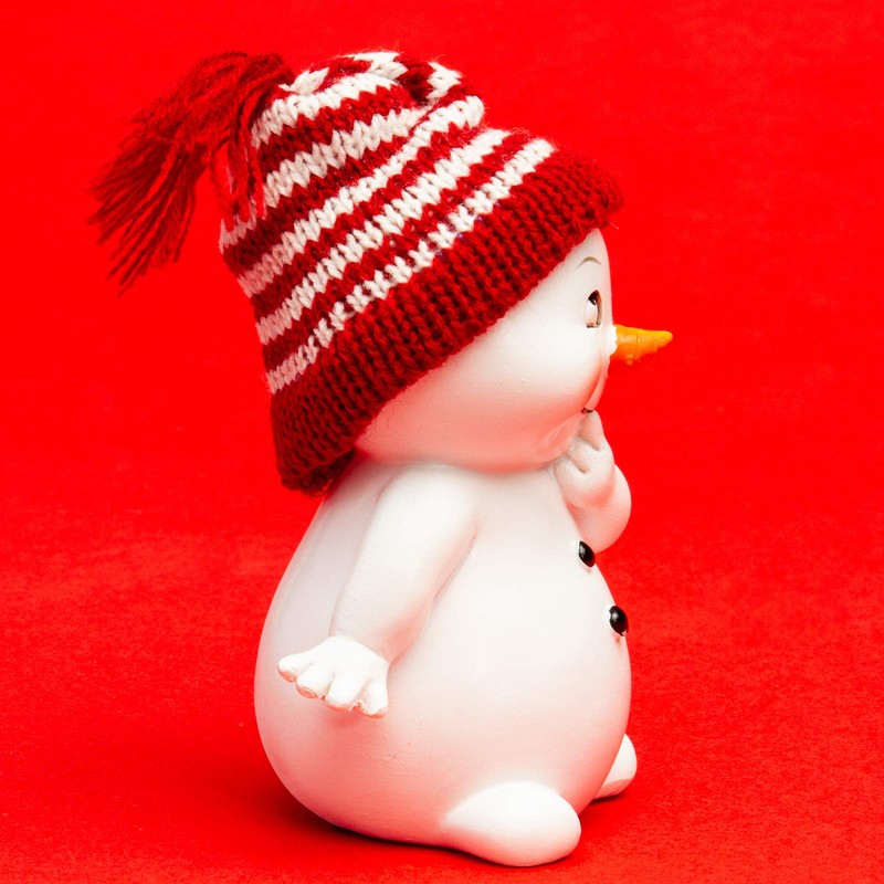 SIKORA DK32 Snowman with Knitted Hats Decorative Figures for Christmas