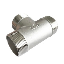 LOZOME 1-1/2 inch Male Thread Tee Adapter 3 Way T Shape Joint 304 Stainless Steel NPT Cast Pipe Fitting