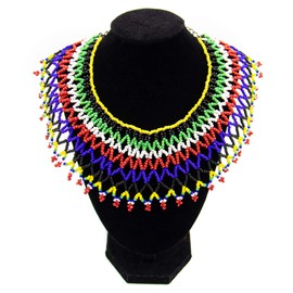 AUEAR, Colorful Beaded Necklace Maasai South African for Women Best Gift