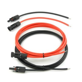 SOLARTRONICS Connection Cable for Charge Controller 4 mm² 3 m – Solar Cable Red/Black with Solar Plug and Wire End Sleeve – Solar Panel Adapter Cable – Photovoltaic Cable H1Z2Z2-K – Made in Germany