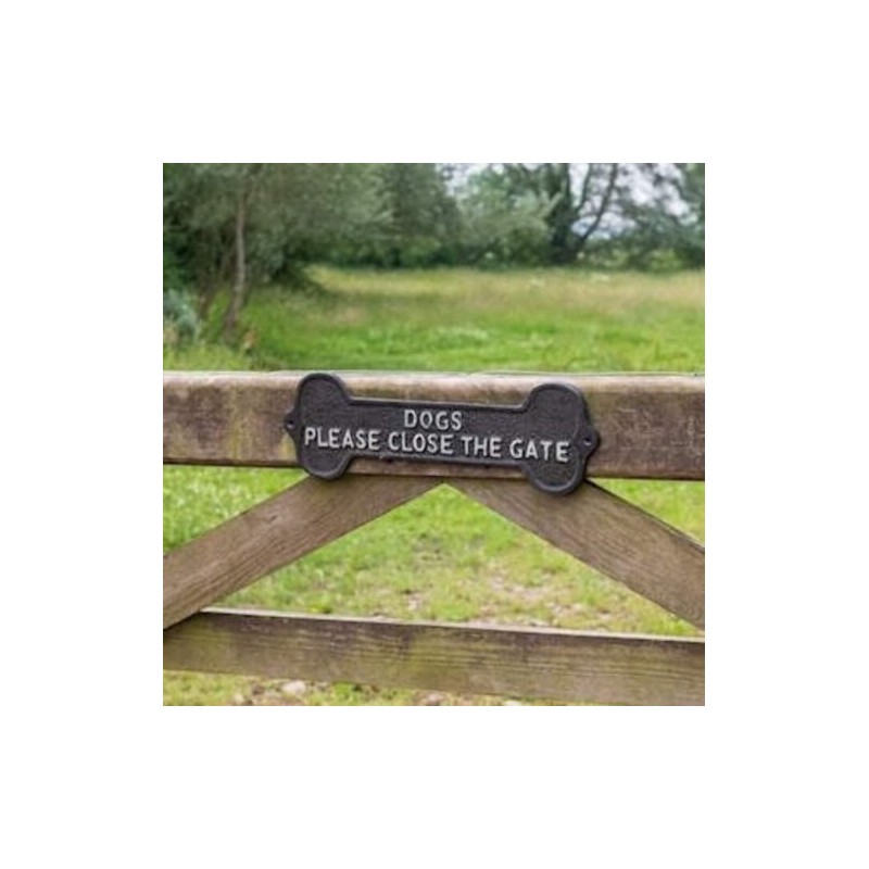 Ascalon Sign/Plaque ~ Metal/Cast Iron ~ DOGS, PLEASE CLOSE THE