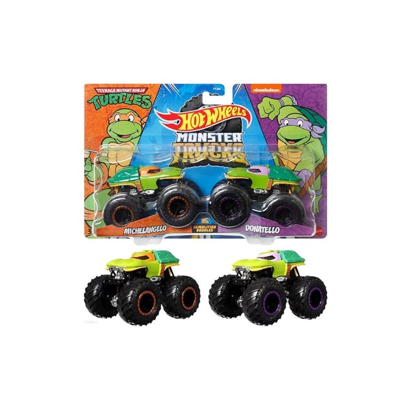 Hot Wheels Monster Trucks 1:64 Pack of 2 Michelangelo &