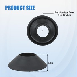 14137 Rain Collar 3"-4" for No-Calk Roof Flashings,Black(14137-1pcs)