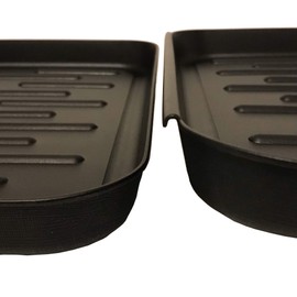 (Set of 3) Boot Tray for Entryway with Raised Edge - Heavy Duty Shoe Mat Drip Trays - Waterproof Pet Food Mat - Gardening Tool Tray - Black Color - Multipurpose Tray (3 Pack, 11 x 14 Inch)