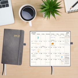 2026-2028 Pocket Monthly Planner, 3 Year Calendar 2026-2028, 6.2’’ x 3.6’’, Small Calendar 2026, 36 Months from Jan 2026 - Dec 2028, Hardcover, Back Pocket, Thick Paper, Lightweight to carry, Grey
