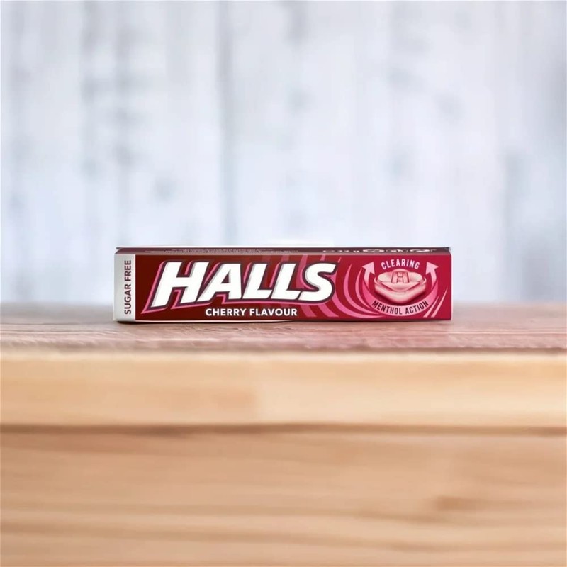 Halls Sugar Free Cherry Mentho-Lyptus Throat Lozenges Stick 32 g