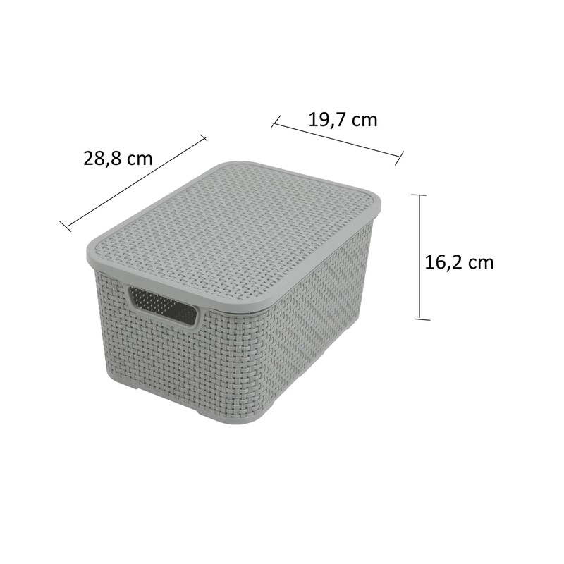 BranQ - Home essential Set of 3 Plastic Rattan Baskets