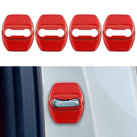TOMALL 4pcs Car Door Lock Latches Cover Protector Compatible with Kia Stinger Sorento Soul GT-line GT2 GT1 Optima Forte K5 Accessories Stainless Steel Car Door Lock Trim Decorations (Red)