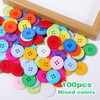 Pack of 100 Colourful Buttons for Sewing, Resin Buttons, Colourful