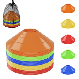 Mumoo Bear 30 Pack Soccer Cones, Disc Cones for Sports Training with Mesh Bag, Sports Cones for Training Drills Practice