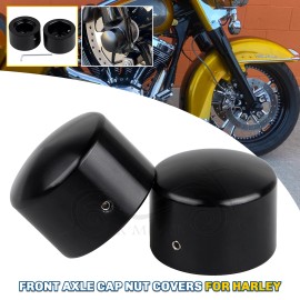 Unbranded Front Axle Cap Nut Covers Fit For Harley Dyna Road King Electra Glide EFI FLHTI