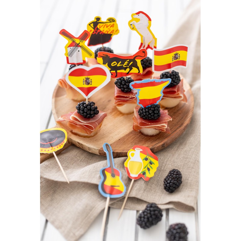 Spain Madrid Muffin Picks for Country Party Decoration and Theme