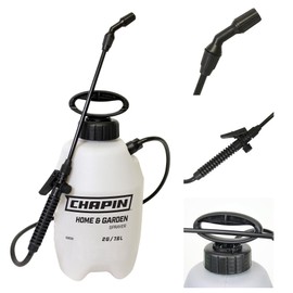 Chapin International Chapin 16200 2-Gallon Made in USA Garden Pump Sprayer with Ergonomic Handle, Trigger Shut Off, Adjustable Cone Nozzle and in-Tank Filter, for Spraying Weeds, Insects, Fertilizers, Translucent White