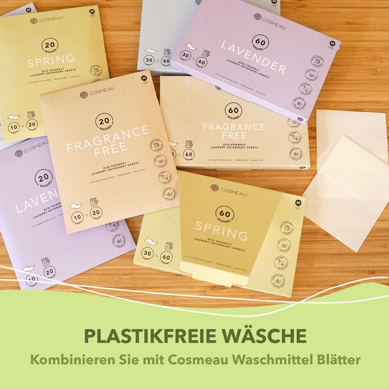 Cosmeau Wäscheparfüm Perlen Frühlingsfrisch - Nachhaltige Duftperlen für Waschmaschine -
