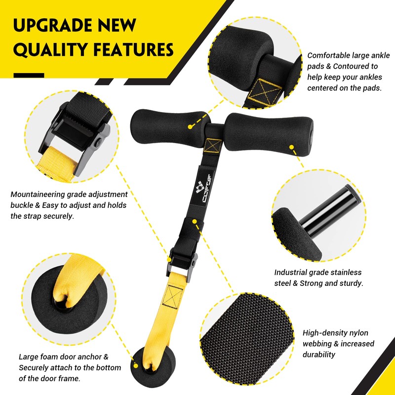 Nordic Hamstring Curl Strap - Holds 420 Pounds, Great for