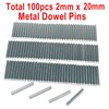 ZDingTech 100pcs 2mm x 20mm Dowel Pins Metal Dowel pins
