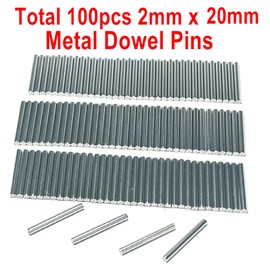 ZDingTech 100pcs 2mm x 20mm Dowel Pins Metal Dowel pins M2 2mm Shelf Pegs,Support Shelves,2mm x 20mm Metal Rod.304 Stainless Steel Wood Bunk Bed pegs